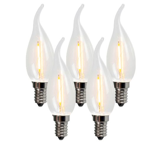 Lot De 5 Lampes Bougies à Filament LED E14 Bxs35 1w 100lm 2200k