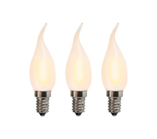 Lot De 3 Lampes Bougies LED E14 Dépolies Bxs35 1w 2200k
