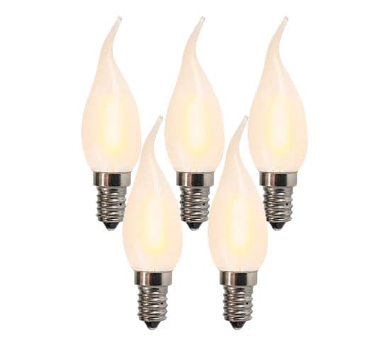 Lot De 5 Lampe Bougie LED Dépolie E14 Bxs35 1w 100 Lumen 2200k