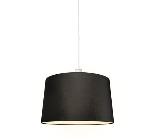 Lampe à Suspension Moderne Blanc Avec Abat-jour 45 Cm Noir - Combi 1