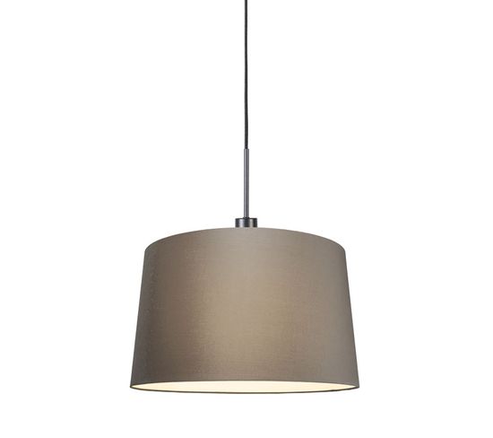 Lampe Suspendue Moderne Noire Avec Abat-jour 45 Cm Taupe - Combi 1