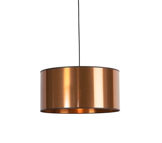 Lampe à Suspension Design Noire Avec Abat-jour En Cuivre 50 Cm - Pendentif