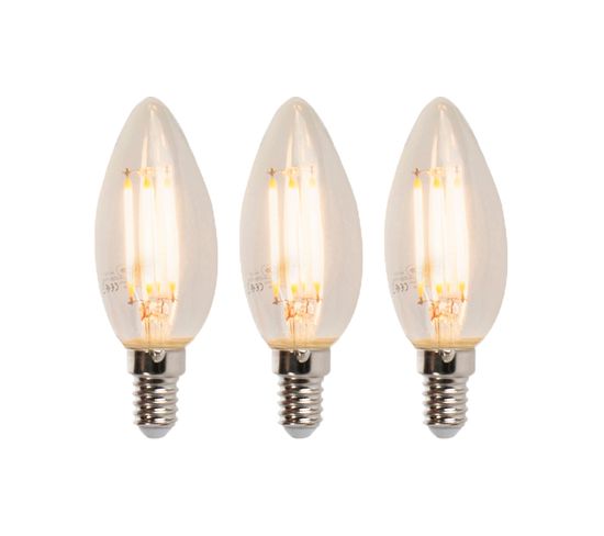 Lot De 3 Lampes Bougie LED E14 Dimmables B35 5w 380lm 2700k
