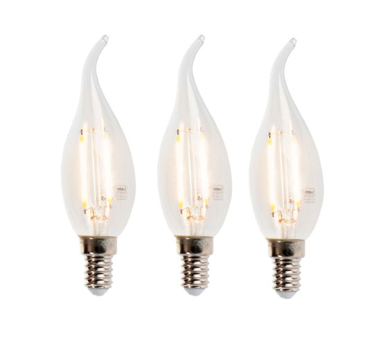 Lot De 3 Lampes Bougies à Filament LED E14 3w 2700k 250lm F35 Dimmable Claire