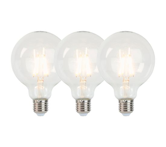 Lot De 3 Lampes LED Dimmables E27 G95 5w 470 Lm 2700k