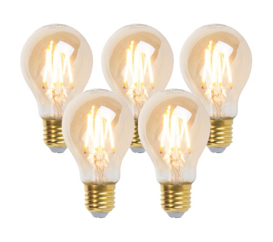 Lot De 5 Lampes LED E27 Dimmables Goldline 5w 380 Lm 2200k