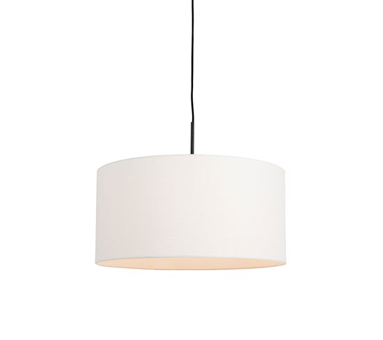 Lampe Suspendue Moderne Noire Avec Abat-jour Blanc 50 Cm - Combi 1