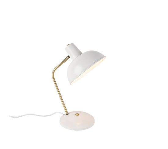 Lampe De Table Rétro Blanc Avec Bronze - Milou