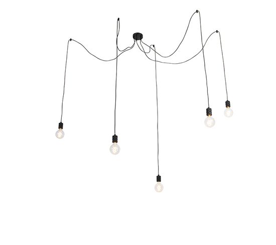Lampe Suspendue Design Noir 5 Lumières - Cavalux