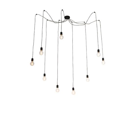Lampe Suspendue Design Noir 9 Lumières - Cavalux