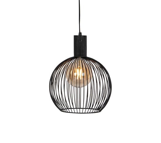 Lampe à Suspension Ronde Design Noir 30 Cm - Wire Dos