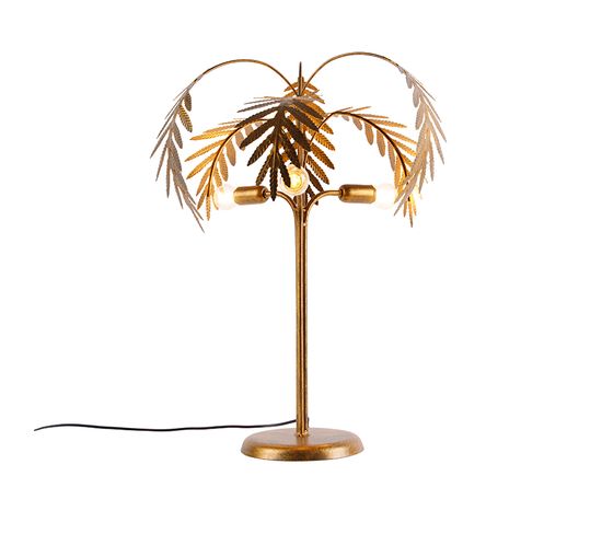 Lampe De Table Art Déco Dorée à 3 Lumières - Botanica