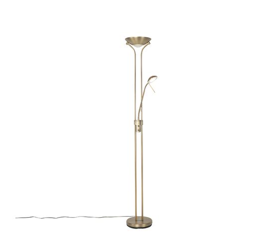 Lampadaire Moderne En Bronze Avec Lampe De Lecture Avec LED Dim Pour Chauffer - Diva