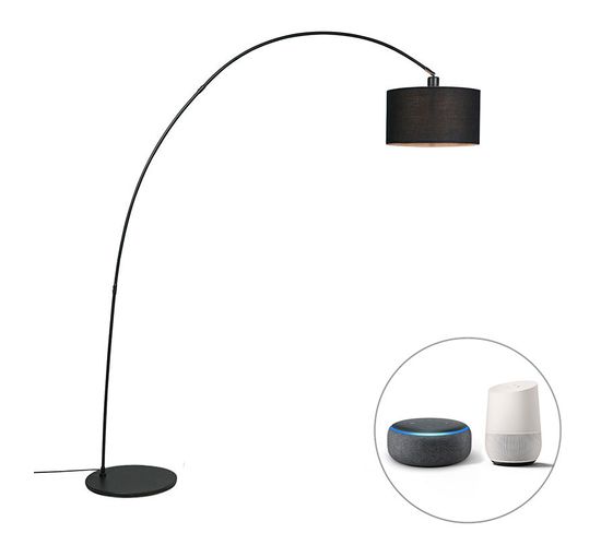 Lampe à Arc Moderne Et Intelligente Noire Avec A60 Wifi - Vinossa