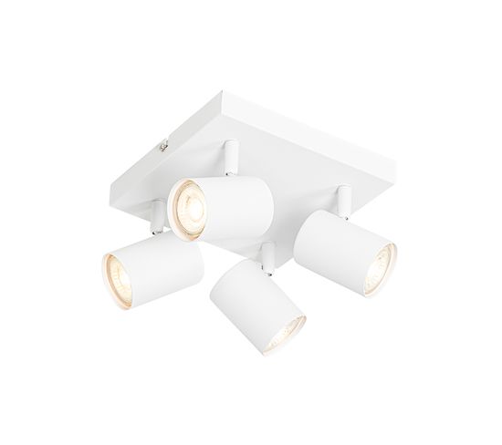 Plafonnier Moderne Blanc 4 Lumières Orientable - Jeana
