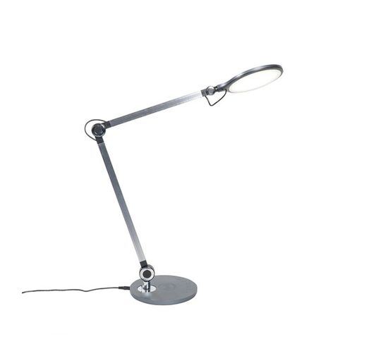 Lampe De Table Design Grise Avec LED Avec Chargeur Sans Fil - Don