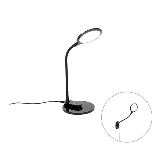 Lampe De Table Et Applique Noire Avec LED Avec Variateur Tactile - Joni