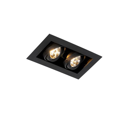 Spot Encastrable Moderne Noir 2 Lumières Orientable - Oneon 70