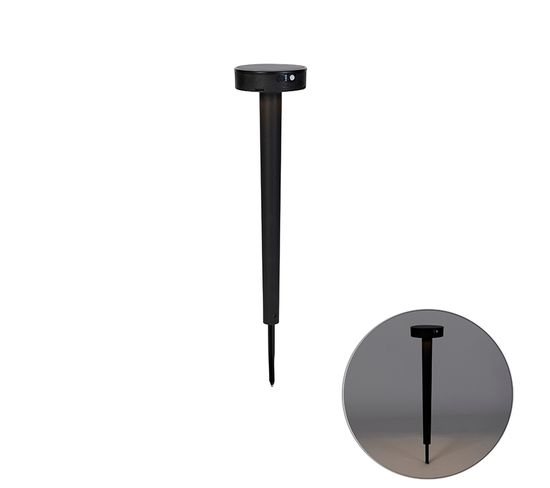 Spot Pin Design Noir Avec LED Et Variateur Ip55 Solaire - Fiorina