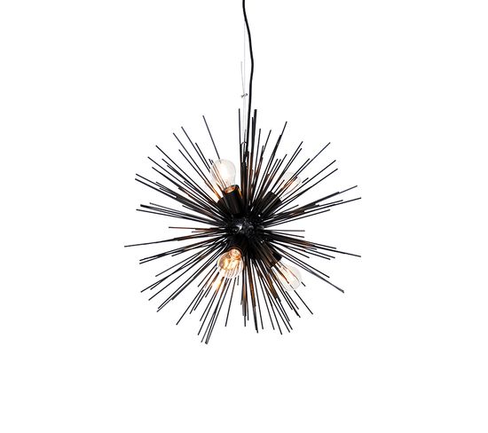 Suspension Art Déco Noire 6 Lumières - Broom