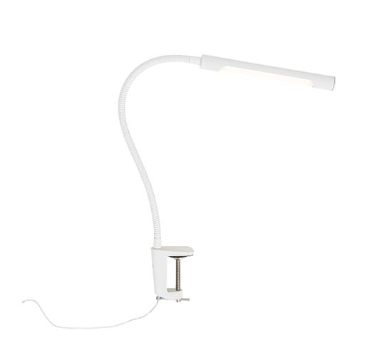 Lampe De Bureau Clamp Blanche Avec LED Avec Variateur Tactile - Lionard