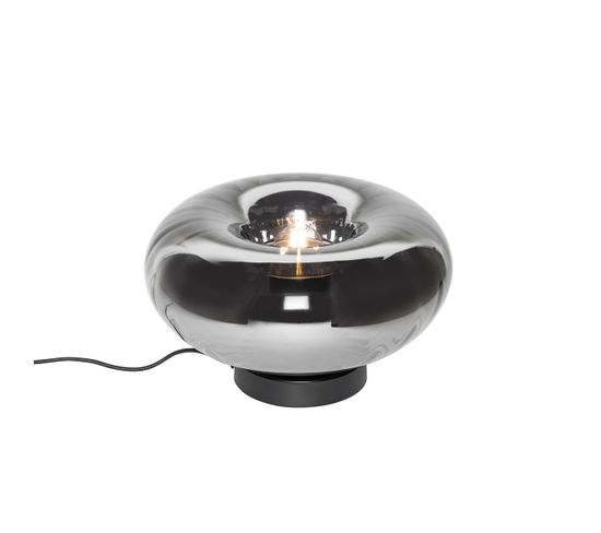 Lampe De Table Art Déco Noire Avec Verre Fumé - Ayesha