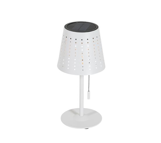 Lampe De Table D'extérieur Blanche Avec LED Dimmable En 3 Étapes Rechargeable Et Solaire - Ferre