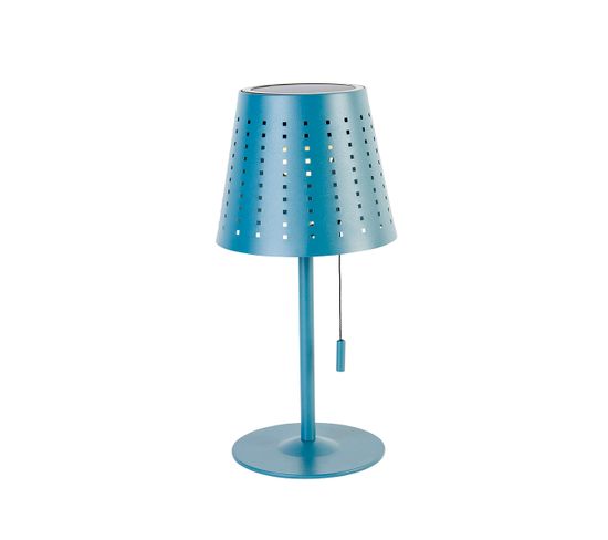 Lampe De Table D'extérieur Bleue Avec LED Dimmable En 3 Étapes Rechargeable Et Solaire - Ferre