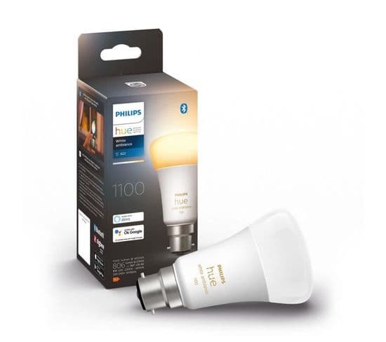 Hue White Ambiance - Ampoule LED Connectée B22 Équivalent 75w - Compatible Bluetooth