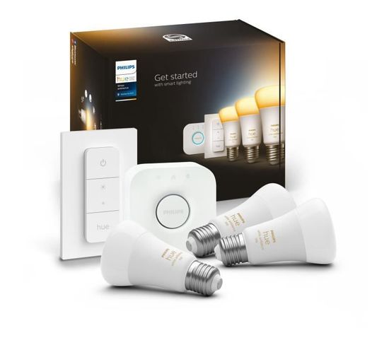 Hue White Ambiance Kit De Démarrage Ampoule LED Connectée - E27 X3 Et Télécommande Hue