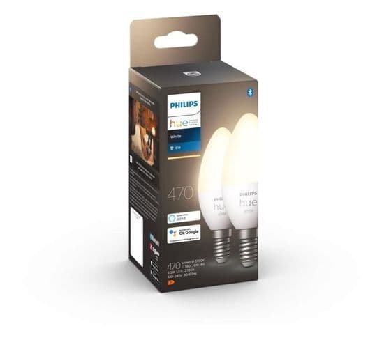 Hue White - Ampoules LED Connectées E14 - Compatible Bluetooth - Pack De 2