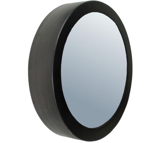 Miroir Rond Bord Large En Métal 50 Cm Noir