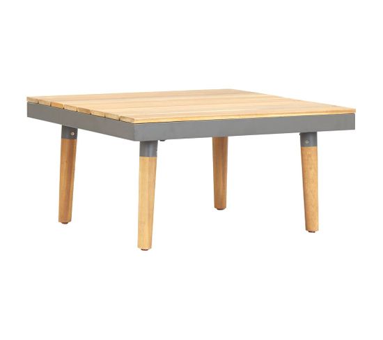 Table Basse De Jardin 60x60x31,5 Cm Bois Solide D'acacia