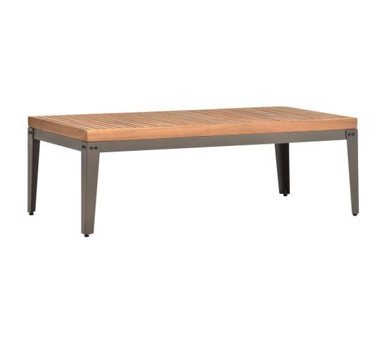 Table Basse De Jardin 110x55x36 Cm Bois Solide D'acacia
