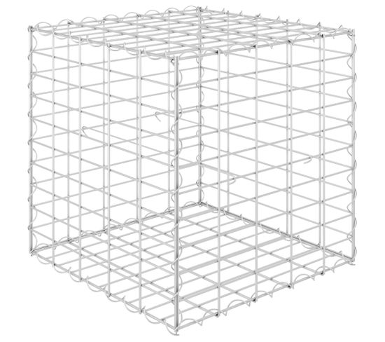 Jardinière Cube à Gabion Fil D'acier 50x50x50 Cm