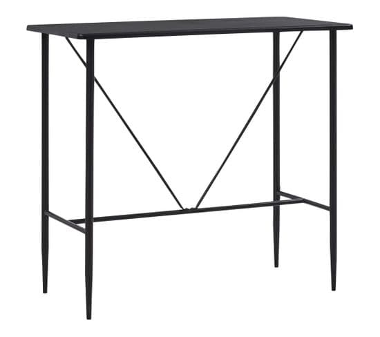 Table De Bar Noir 120x60x110 Cm Mdf