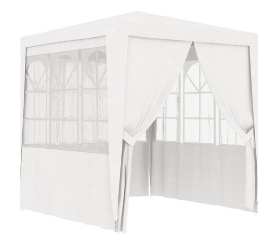 Tente De Réception Avec Parois Latérales 2,5x2,5m Blanc 90 G/m²