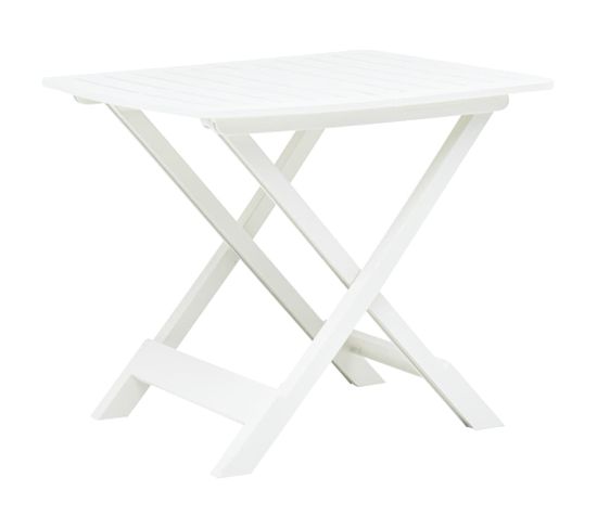 Table Pliable De Jardin Blanc 79x72x70 Cm Plastique