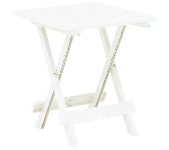 Table Pliable De Jardin Blanc 45x43x50 Cm Plastique