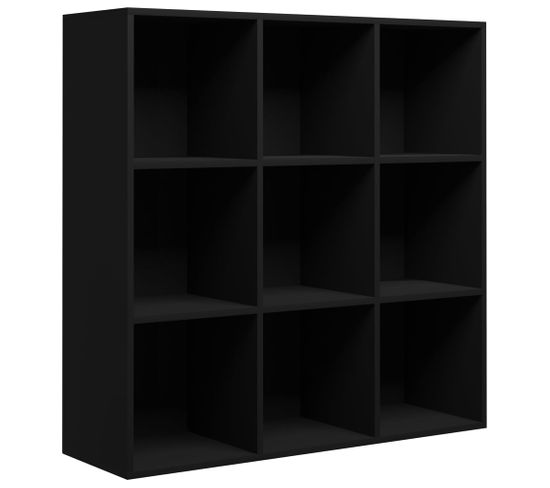 Bibliothèque noir 98x29x97,5 cm bois d'ingénierie