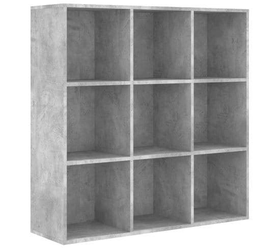 Bibliothèque gris béton 98x29x97,5 cm bois d'ingénierie