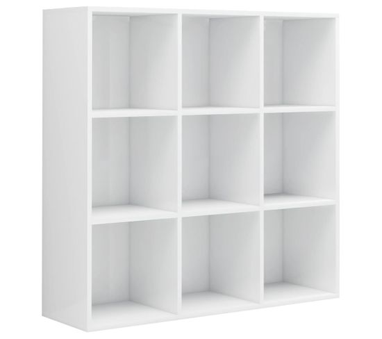 Bibliothèque blanc brillant 98x29x97,5 cm bois d'ingénierie