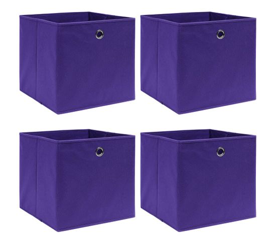 Boîtes De Rangement 4 PCs Violet 32x32x32 Cm Tissu