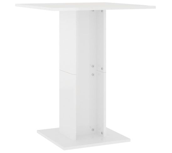 Table De Bistro Blanc Brillant 60x60x75 Cm Aggloméré