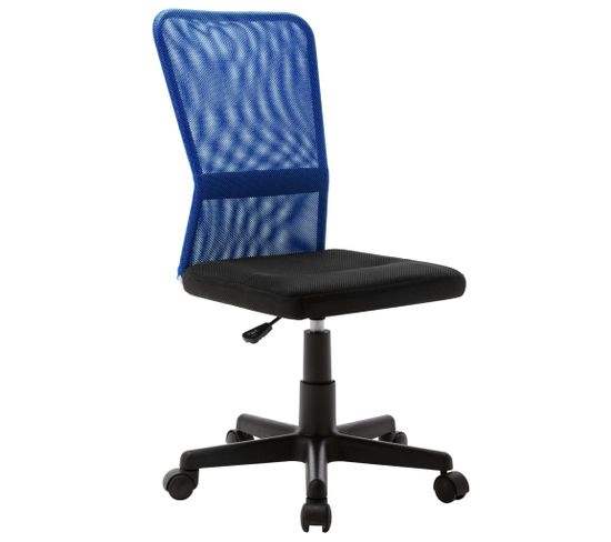 Chaise De Bureau Noir Et Bleu 44x52x100 Cm Tissu En Maille