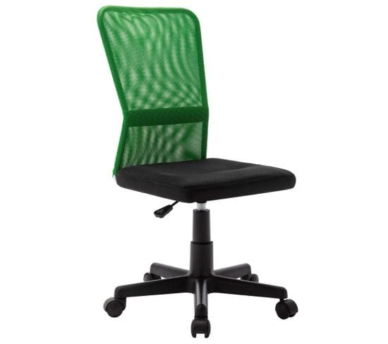 Chaise De Bureau Noir Et Vert 44x52x100 Cm Tissu En Maille