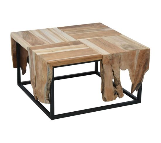 Table D'appoint Teck 65x65x35 Cm