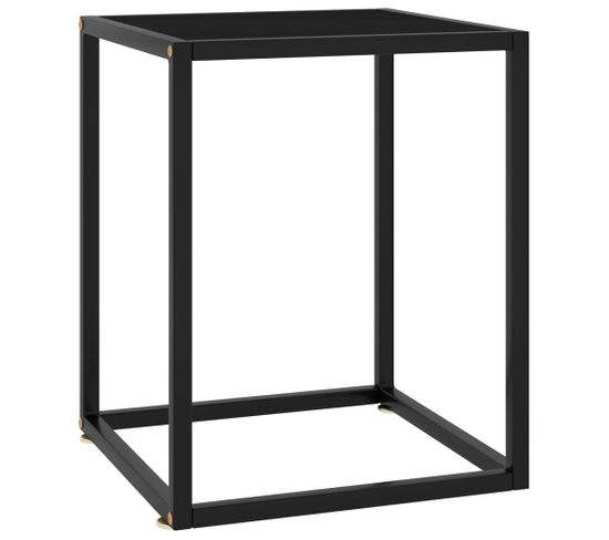 Table Basse Noir Avec Verre Noir 40x40x50 Cm