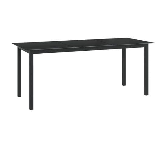 Table De Jardin Noir 190x90x74 Cm Aluminium Et Verre
