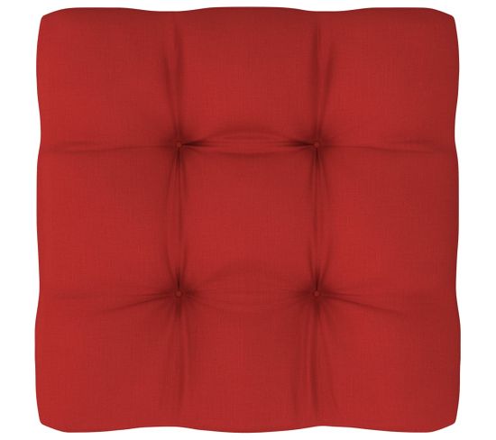 Coussin De Palette Rouge 50x50x10 Cm Tissu